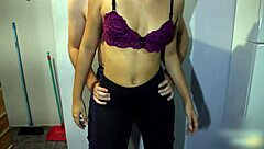 Dry humping in leggings leads to cum in pants.