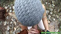 Euro Girl Next Door Sucks Cock Outdoors