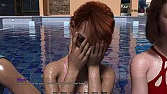 My Dorm 4 - Games in Pool - Mark Playing with Stepsister and Friends