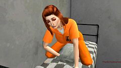 Prison guard jerks to lesbian tribbing in cell