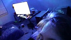 skinny teen 18+ brunette feels intense pleasure sucking big black cock and swallowing cum