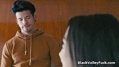 fucking that sweet ebony pussy while my gf's home, so risky