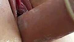 Teen 18+ pussy drips cream after hard fuck, gets cum creampie!