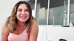 ana bad, the young chubby girl, moans while riding and getting blowjob from torbe.