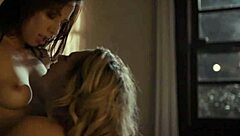 Two girls with natural tits having a romance