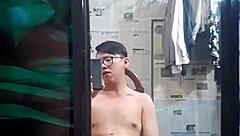 Vietnamese gay top sucks huge cock deepthroat monster dick tattooed solo asian