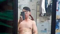 Vietnamese gay top sucks huge cock deepthroat monster dick tattooed solo asian