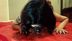 In a fetish scene, slut Lucy indulges in drinking piss while nude.