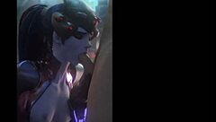 Widowmaker shares a loving moment in the overwatch universe with her partner