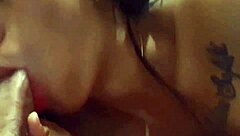 Teen sucks huge cock for facial cumshot