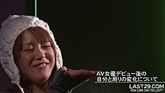 Japanese brunette whore with big tits gets hardcore fucked in office