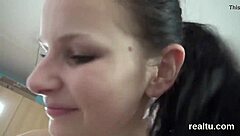 in the shopping centre, a charming czech chick gets seduced, undresses, and gets her ass fucked in pov.