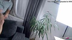 horny german housewife in amateur threesome with huge cocks