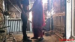 Red saree wife surprises with outdoor blowjob on webcam