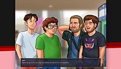 I recall our hot gym teacher in the summertime saga.