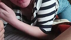 Rough deepthroat blowjob with massive cum