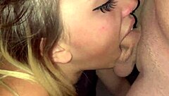 Cum hungry slut pukes on dick in messy deepthroat action!