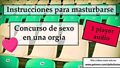 Shemale Ladyboy Hosts Jerk Off Contest In Group Orgy