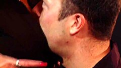 Sharon Pink, the blonde with big tits, rides a monster cock.