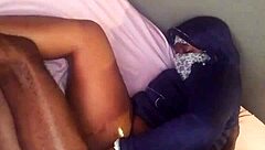 African amateur takes big black cock from the side