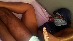 African amateur takes big black cock from the side