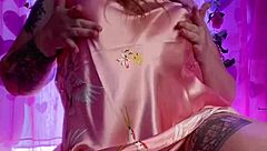 Woman Teases In High Heels And Nighties.