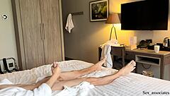 Latina Maid Helps with Public Dick Flash Handjob