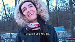 Bold Brunette Fucks For Cash Outdoors