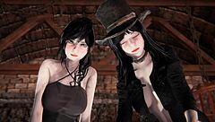 I watched the 3d porn featuring pale twins in a threesome with cumshot