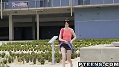 Young beauty gets it from an experienced lover in a doggy style on the floor