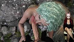 Mermaid Deepthroat Blowjob in Shadows 22