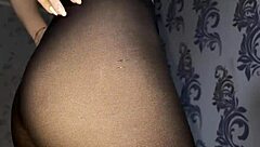 transparent pantyhose reveals wet pussy