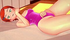 Wet Gwen Strips Bikini for Adult Hentai Fuck