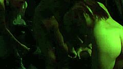 two lesbian slaves orgasming while mistress masturbates, sensual scene