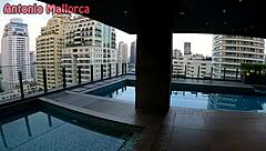 I picked up a hot Thai redhead slut by the swimming pool and fucked her hard