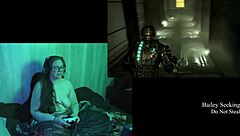 Playing Dead Space naked with big natural tits on display in part 6.