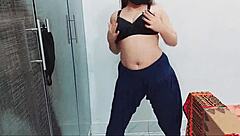 Pakistani girl performs nude striptease dance on live video call for client