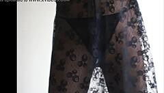 sexy in sheer pantyhose, upskirt and slutty british brunette!