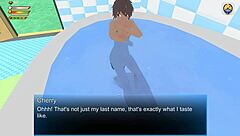 Femdom university cherry bathroom scene with bdsm and humiliation.