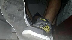 Gay fetish video with blue sweaty socks and barefeet with a happy ending