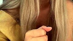 Amelie Dubon gives a pretty woman a handjob as friends