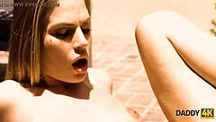 Son's girlfriend caught licking uncle's pussy in outdoor pool cowgirl fuck!