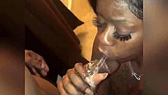 wet sloppy blowjob on big black dick