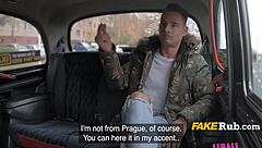 Milf taxi driver seduces rider in outdoor car for hardcore riding and big tits sex