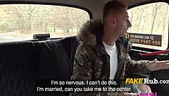 Milf taxi driver seduces rider in outdoor car for hardcore riding and big tits sex