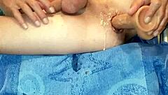 Solo gay amateur gets assfucked and cums hard