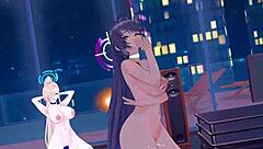 I loves Asuna and Karin in this MMD hentai