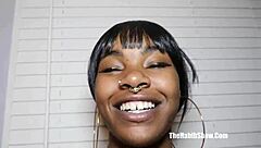 Blasian teen star experiences first gangbang with big cocks