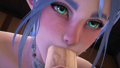 wow, booked hotel with elf for 3d hentai action!