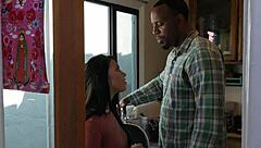 Black Pornstar Receives Hardcore Banging and Cumshot.